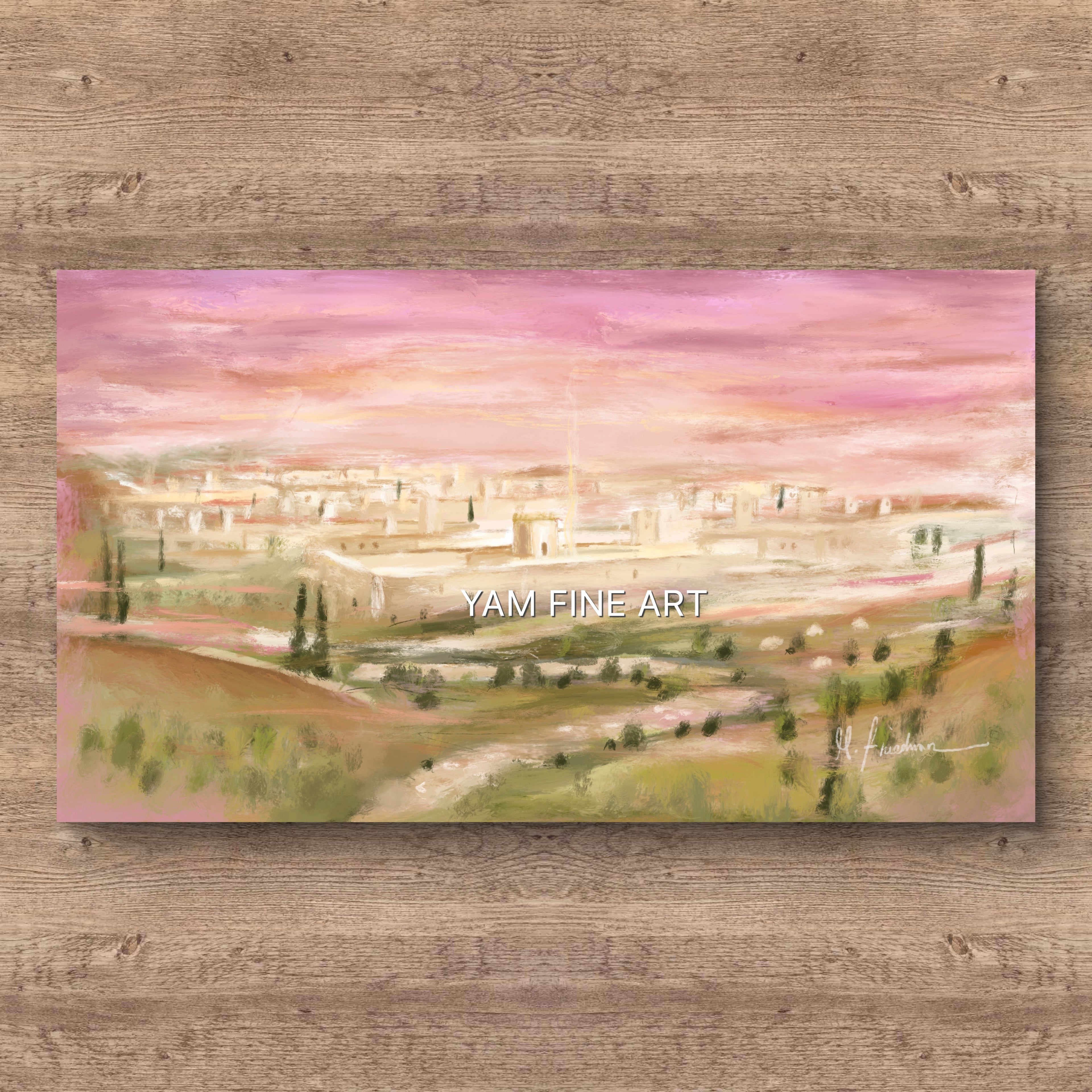 Jerusalem Hills (Pink, Poster)